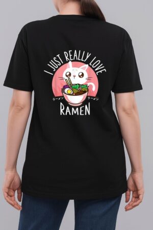 Love Ramen Japanese Noodles  Kawaii Anime Cat Gifts Woman T-Shirt