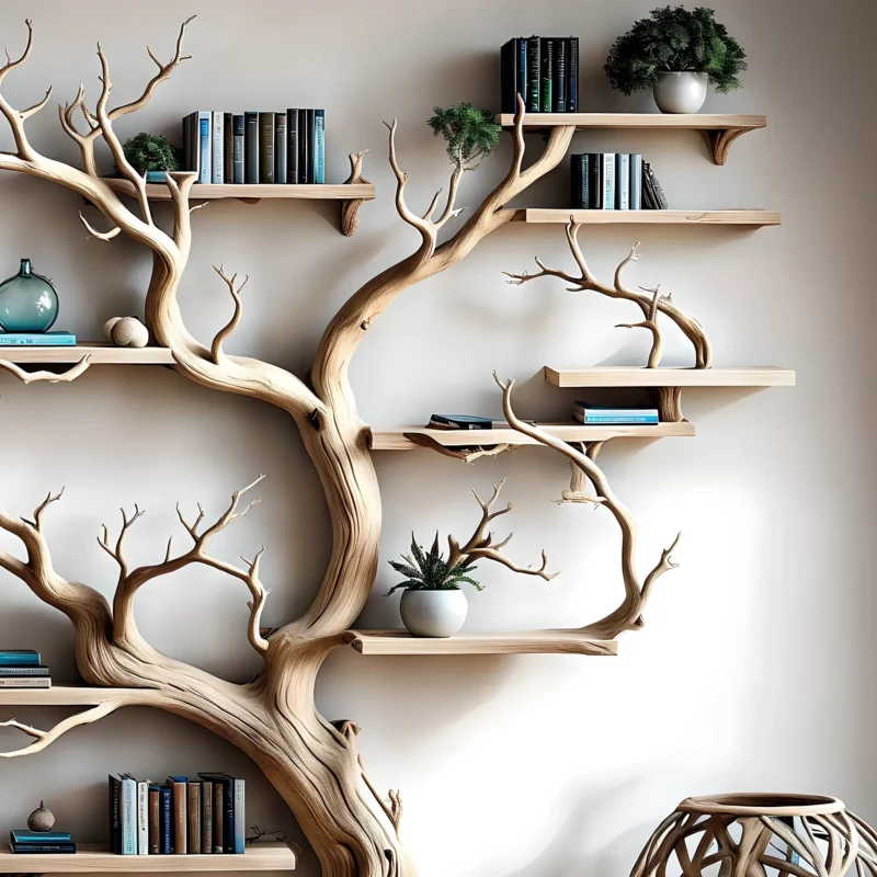 Book tree indoor decorative tree living room decoration children's room decoration monolithic tree-shaped bookshelf