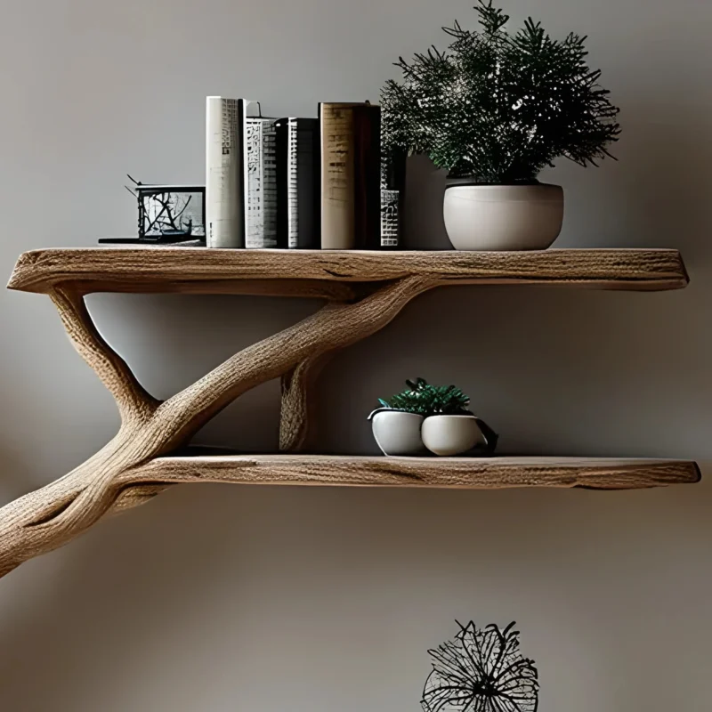 Bookshelf, Bookcase, Tree bookcase, Wooden bookshelf, Wall-mounted bookcase, Wooden bookshelf - Image 4