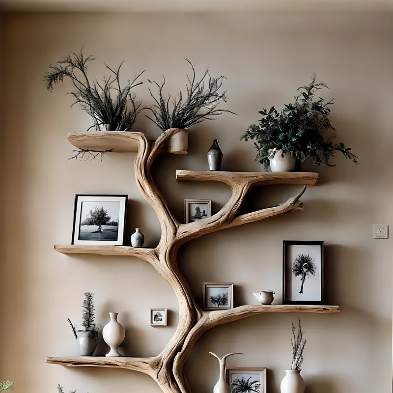 Bookshelf, tree-shaped bookshelf, solid wood, teak wood, driftwood, home decoration, life gift - Image 3