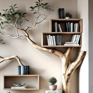 Corner bookshelf for home decoration
