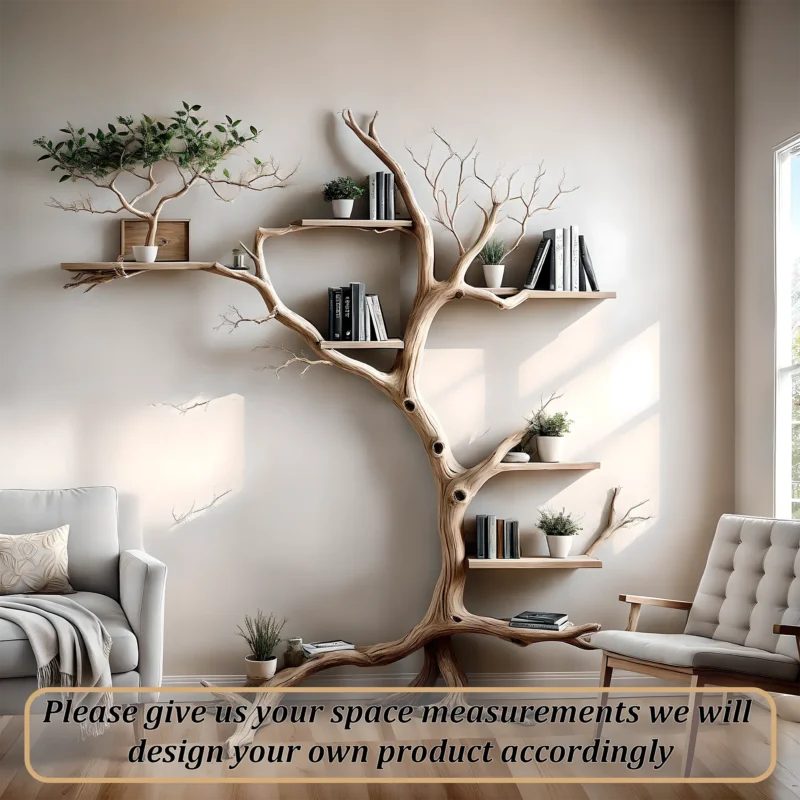 Driftwood bookshelf wall decoration, children's bookshelf - Image 3