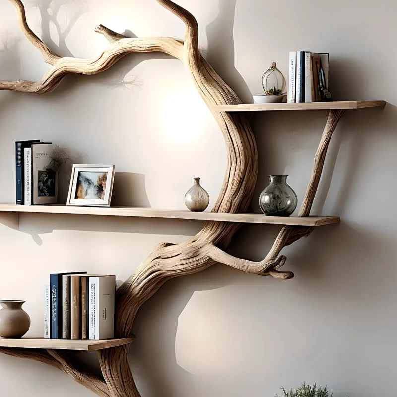 Driftwood tree-shaped bookshelf used to decorate living room, balcony - Image 2