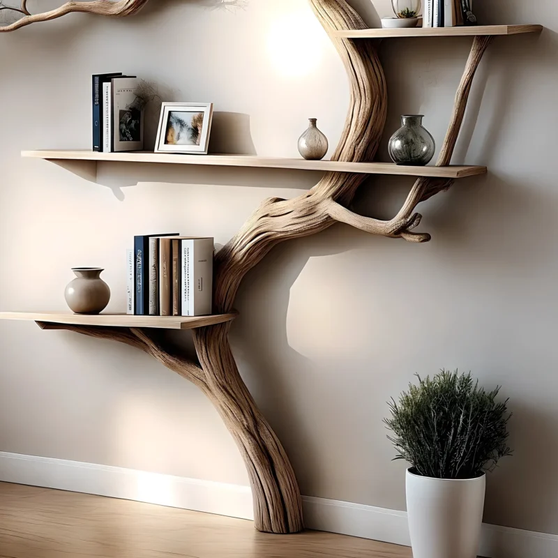 Driftwood tree-shaped bookshelf used to decorate living room, balcony - Image 3