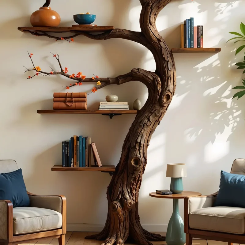 Handcrafted Tree Bookshelf, Bringing Nature Indoors - Image 2