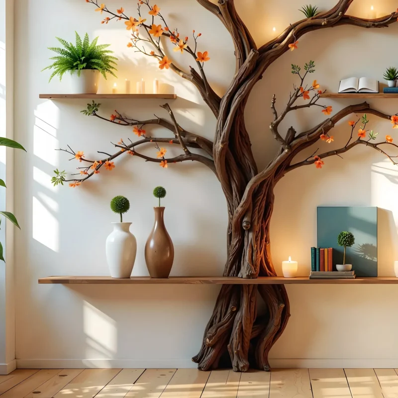Handcrafted Tree Branch Bookshelf, Unique, Natural & Artistic - Image 2