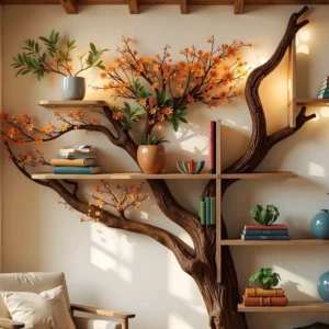 Handmade Tree Bookshelf, A Cozy & Natural Touch to Your Space