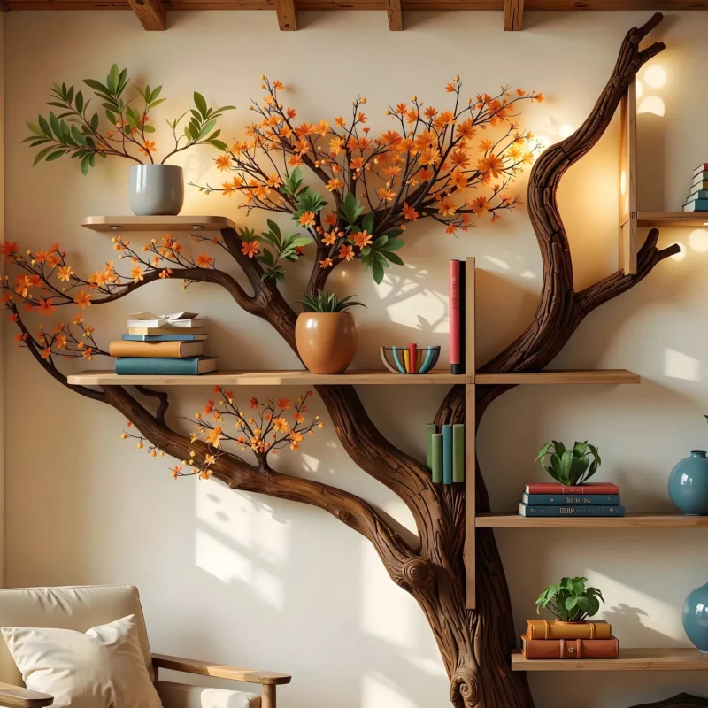 Handmade Tree Bookshelf, A Cozy & Natural Touch to Your Space