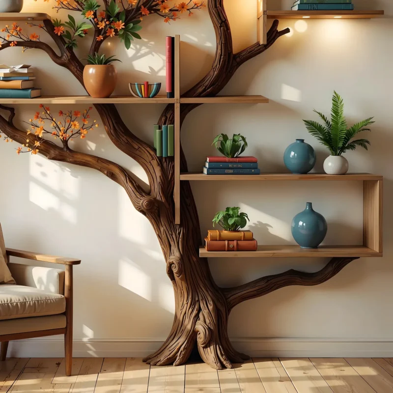 Handmade Tree Bookshelf, A Cozy & Natural Touch to Your Space - Image 2
