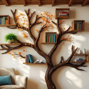 Handmade Tree Bookshelf, A Natural Statement for Your Space