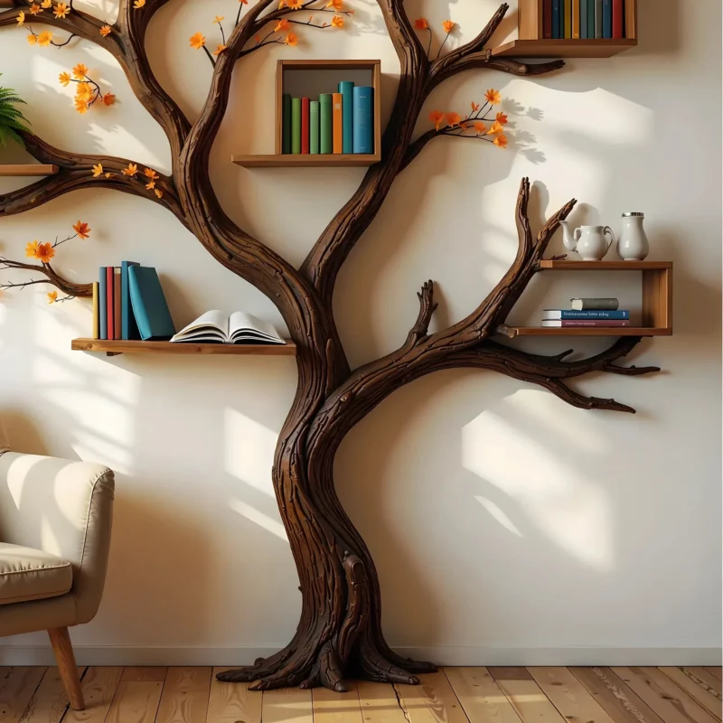 Handmade Tree Bookshelf, A Natural Statement for Your Space - Image 2