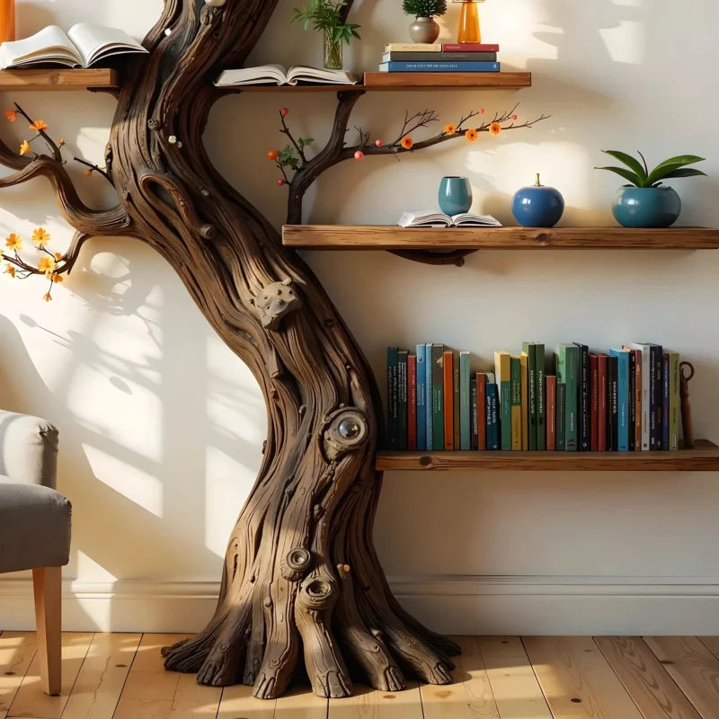 Handmade Tree Branch Bookshelf, The Perfect Choice for Book Enthusiasts . - Image 2