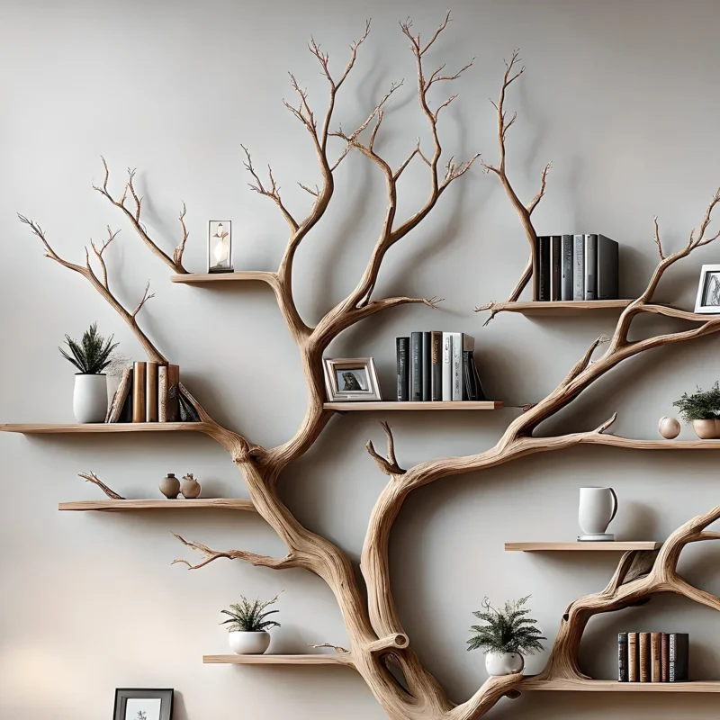 Home decoration bookshelf, tree-shaped solid wood bookshelf, children's bookshelf, perennial wooden bookshelf - Image 2