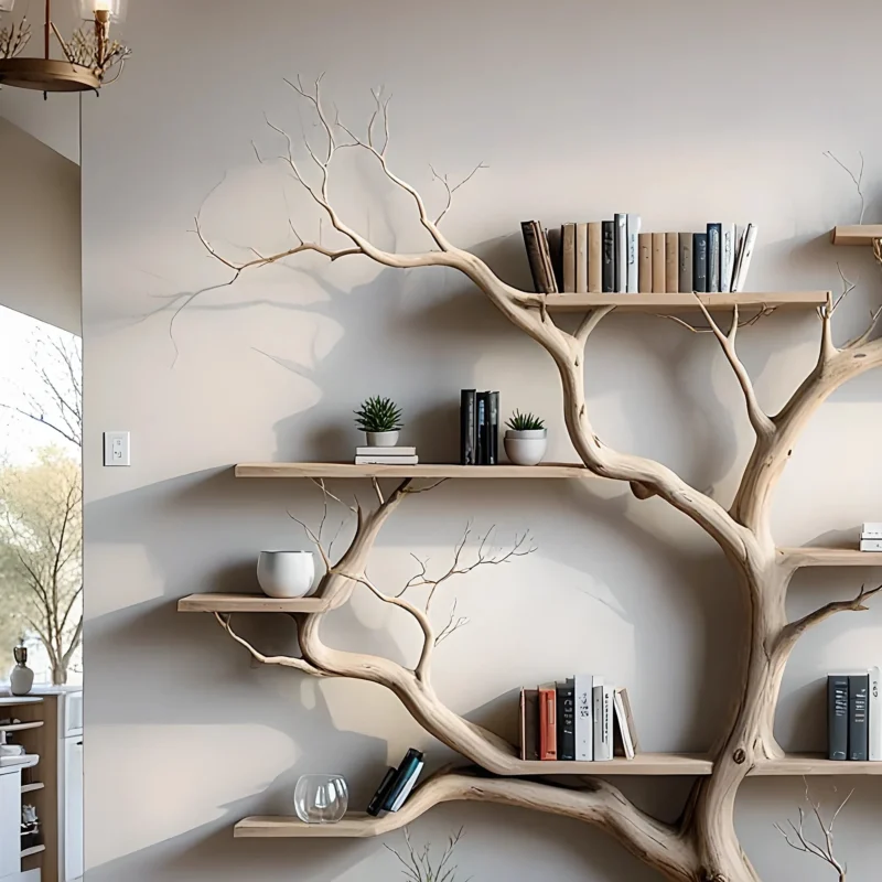 Library bookshelf, natural wood bookshelf, home decoration bookshelf - Image 3