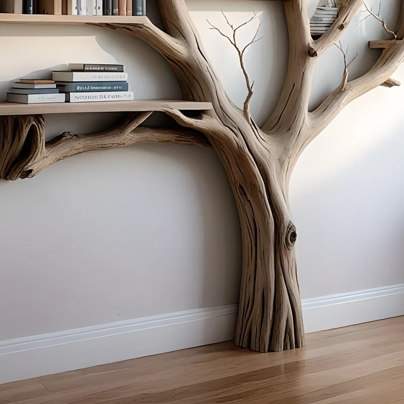 Nature-Inspired Tree Branch Shelves,  Live Edge and Driftwood Design - Image 2