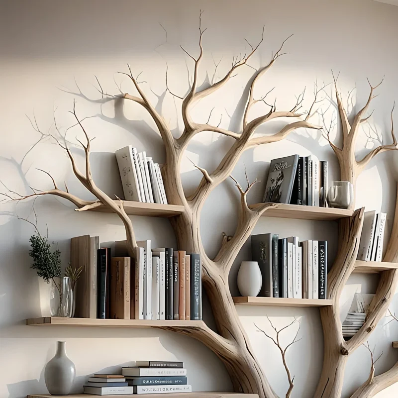 Nature-Inspired Tree Branch Shelves,  Live Edge and Driftwood Design - Image 3