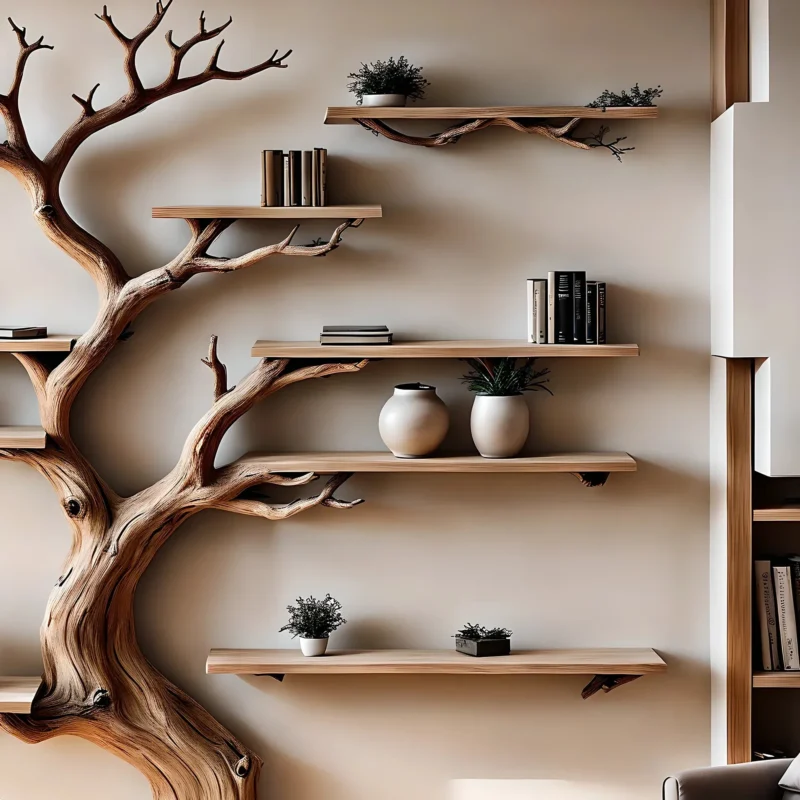 Perennial wooden bookshelf, solid wood bookshelf, office decoration bookshelf, home decoration - Image 3