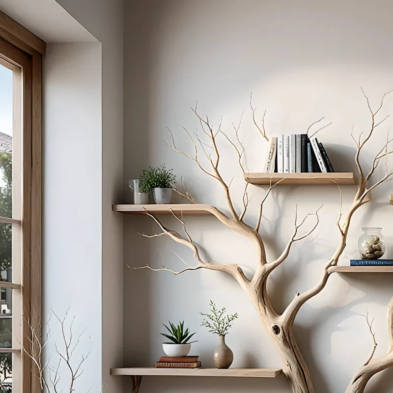 Product display shelves, balcony decoration shelves, tree branch shaped bookshelf - Image 2