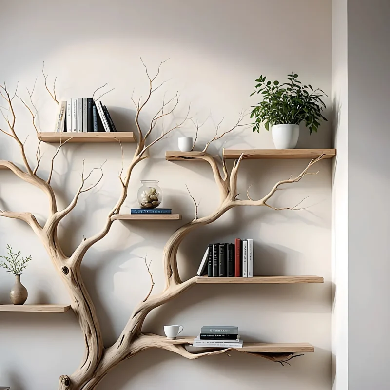Product display shelves, balcony decoration shelves, tree branch shaped bookshelf - Image 3