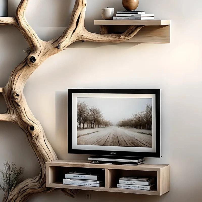 Raw wooden bookshelf, home decoration shelf - Image 2
