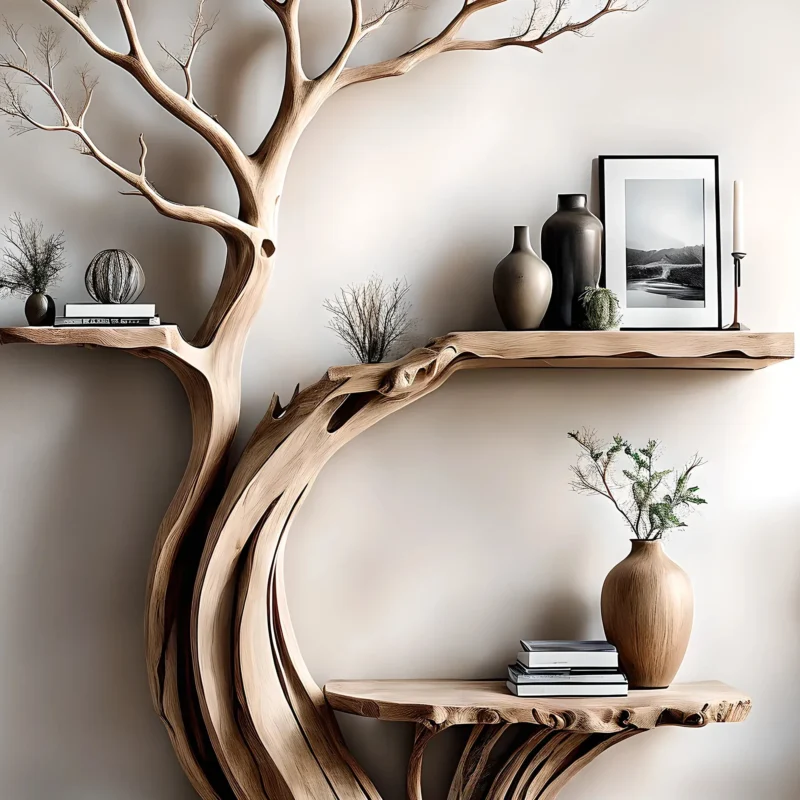 Reading table, living room decoration table, tree-shaped tea table - Image 3