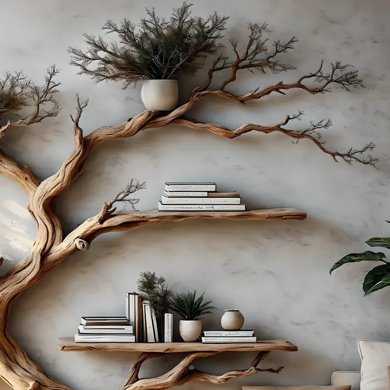 Solid driftwood-shaped bookshelf, decorative bookshelf, souvenir bookshelf, Christmas decoration bookshelf - Image 3
