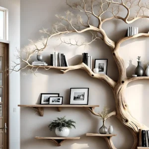 Solid wood bookcase, Christmas decorative bookcase