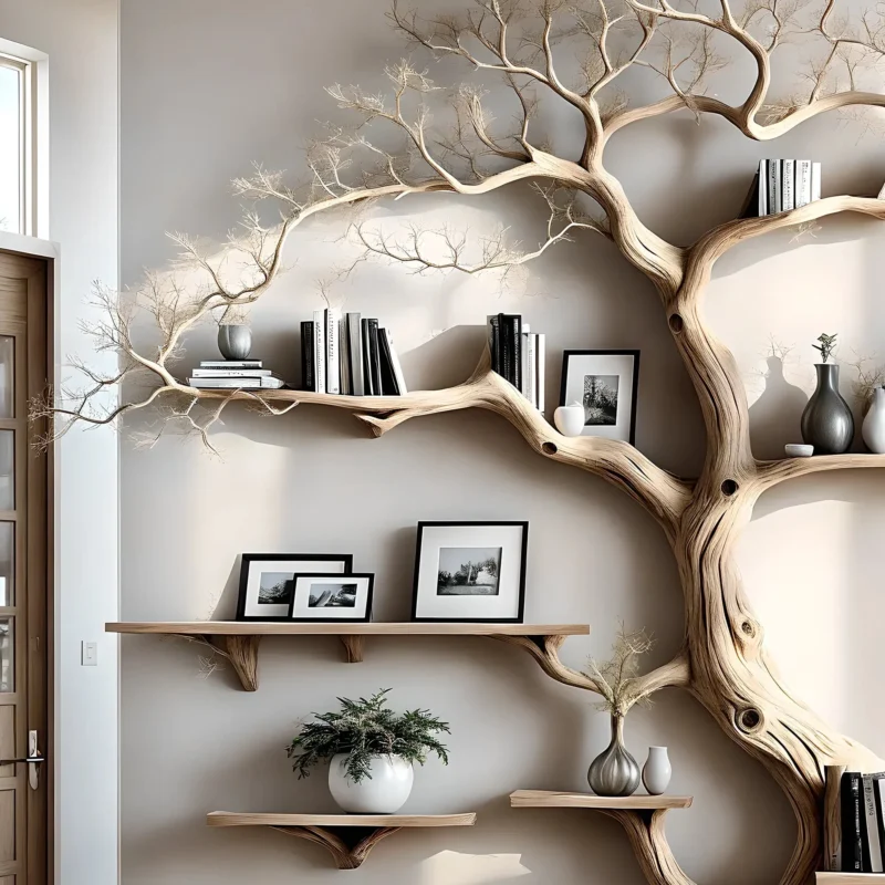 Solid wood bookcase, Christmas decorative bookcase