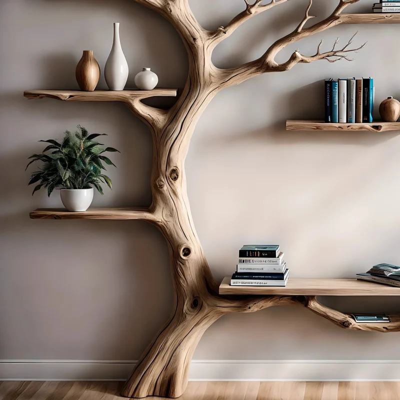 Solid wood bookshelf Solid wood bookshelf Wooden wall mounted bookshelf for home decoration - Image 2