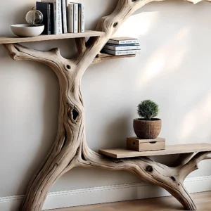 Solid Wood Bookshelf with Integrated Reading Table, Durable and Functional Home Decor