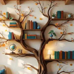 Tree Bookshelf with Branch Design, A Rustic Touch for Your Home