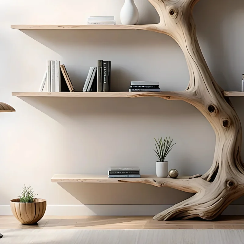 Tree branch bookshelf solid wood christmas tree bookcase mid century bookcase nursery bookshelf christmas gifts. - Image 3