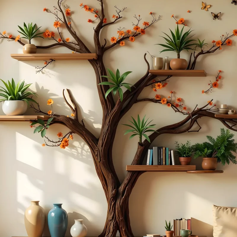 Tree Branch Bookshelf, A Perfect Blend of Art and Functionality