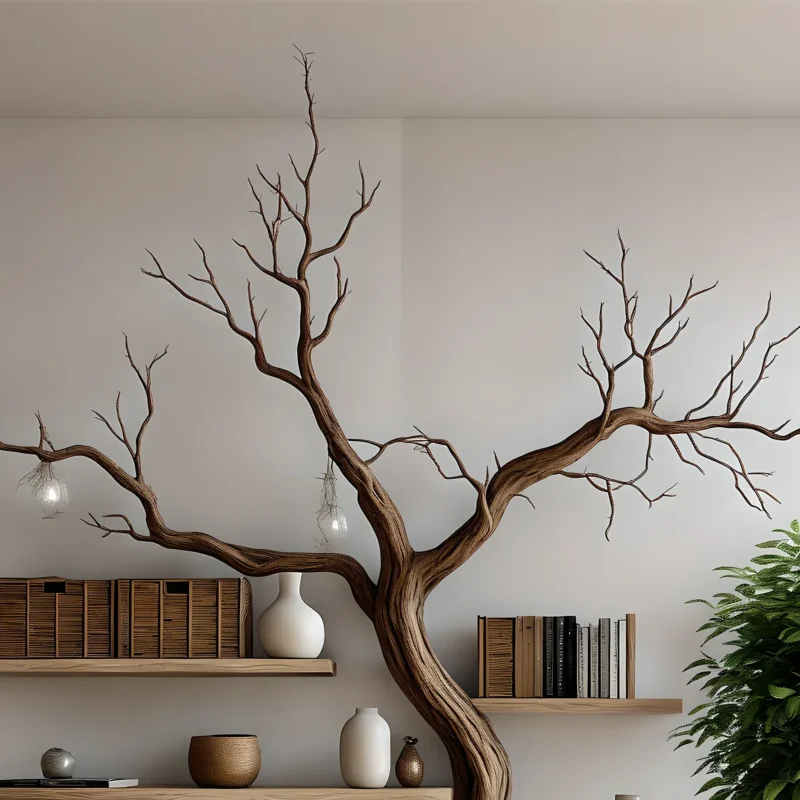 Tree branch bookshelf, handmade items, floating bookshelf, bookshelf - Image 3