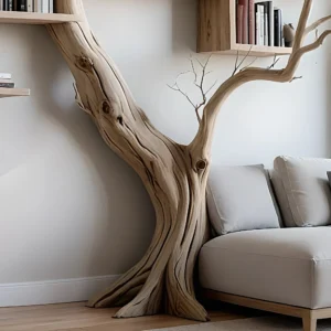 Tree branch floating shelf solid wood live edge floating corner wall shelf unique bookcase home decor .