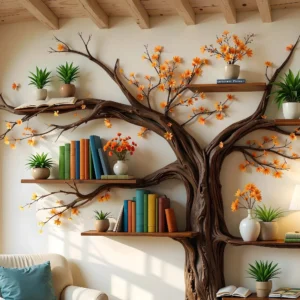 Tree-Shaped Bookshelf, A Perfect Mix of Nature & Knowledge .