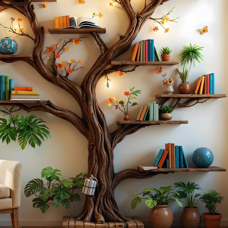 Tree-Shaped Bookshelf, Bringing Nature into Your Reading Nook - Image 2