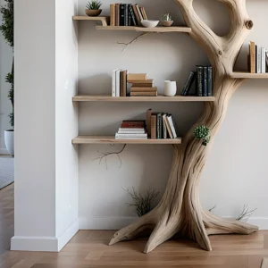 Tree-Shaped Bookshelf, Stylish Storage for Books and Decor-  Tree branch montessori bookshelf