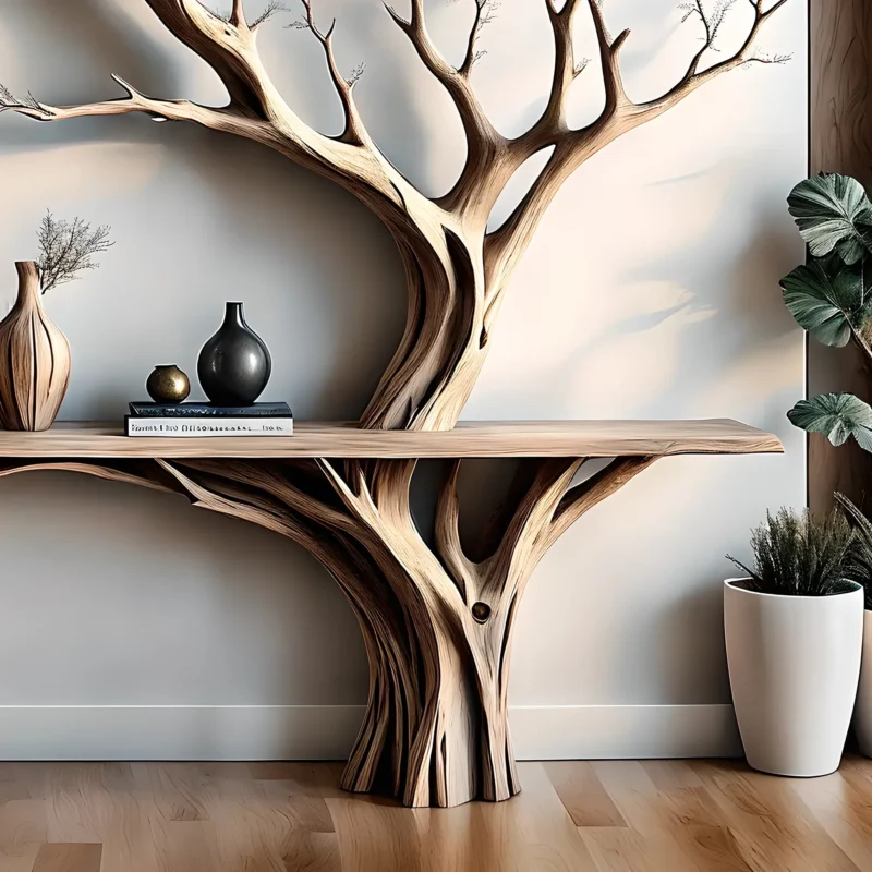 Tree-shaped desk. console table, home decoration table - Image 2