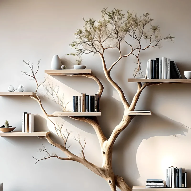 Tree-shaped wooden bookcases, children's bookcases, library bookcases - Image 2