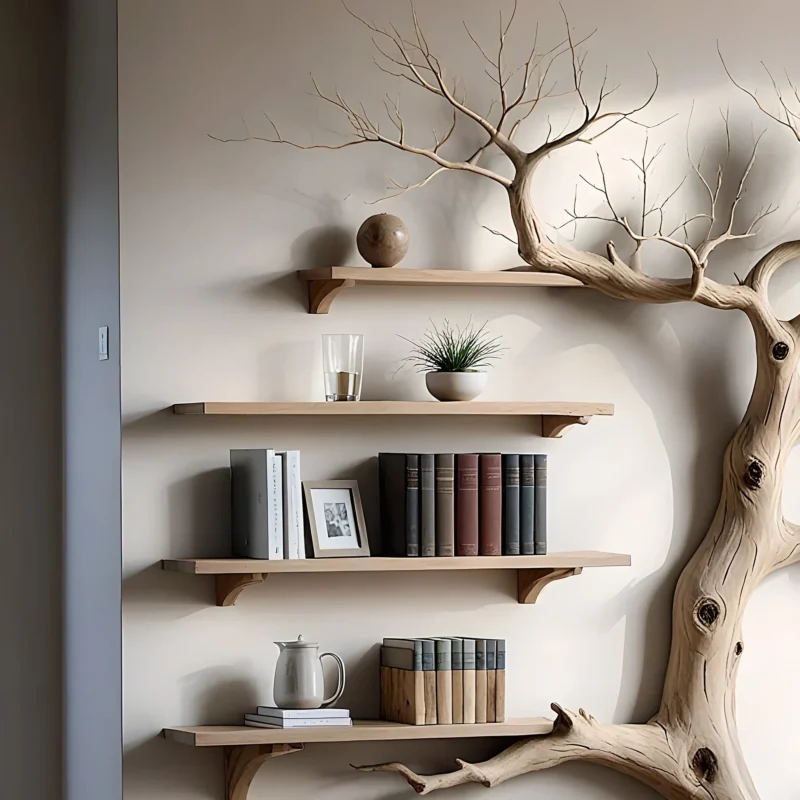 Wall decoration shelves, souvenir display shelves, tree-shaped bookshelf for room decoration - Image 2