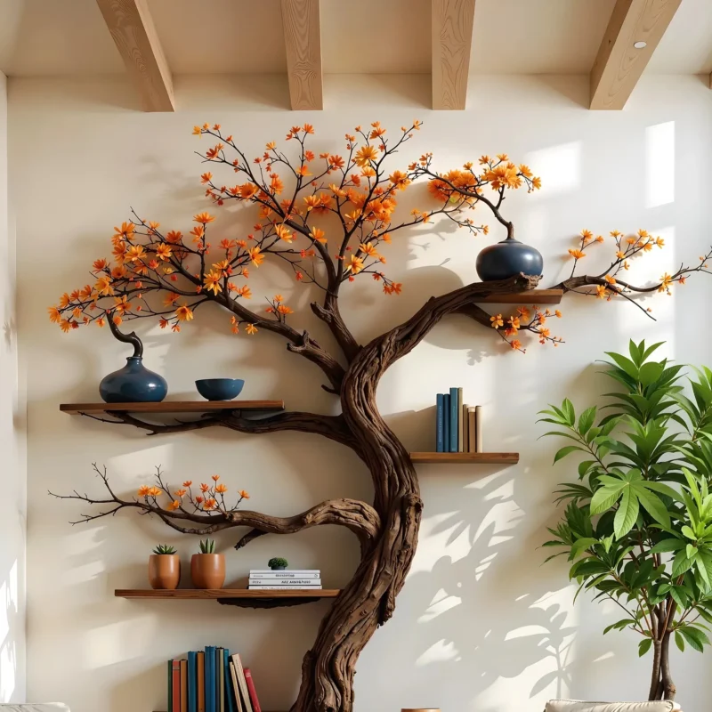 Wooden Tree Bookshelf, A Unique Handmade Masterpiece