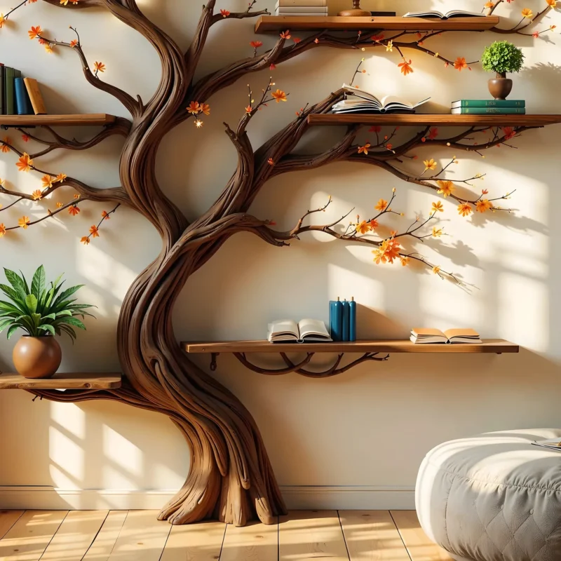 Wooden Tree Branch Bookshelf, A Unique Way to Organize Your Books - Image 2