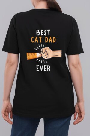 Mens Best Cat Dad Ever Paw Fist Bump Woman T-Shirt