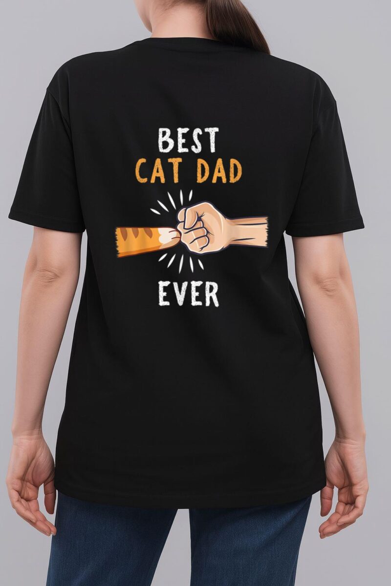 Mens Best Cat Dad Ever Paw Fist Bump Woman T-Shirt