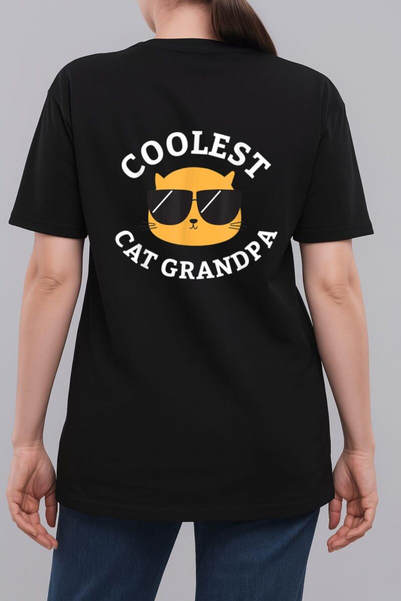 Mens Coolest Cat Grandpa Woman T-Shirt
