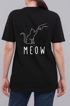 Meow Cat  Meow Kitty Funny Cats Mom And Cat Dad Cat Paw Woman T-Shirt