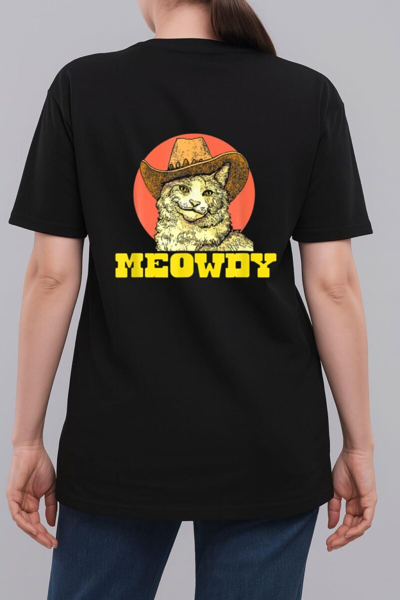 Meowdy Funny Classic Country Cowboy Cat Western Vibe Woman T-Shirt
