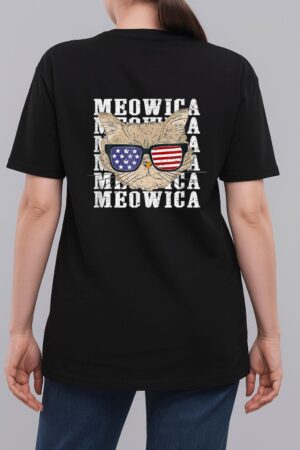 Meowica 4H Of July Kitty Cat For Men Boy Girl Woman T-Shirt