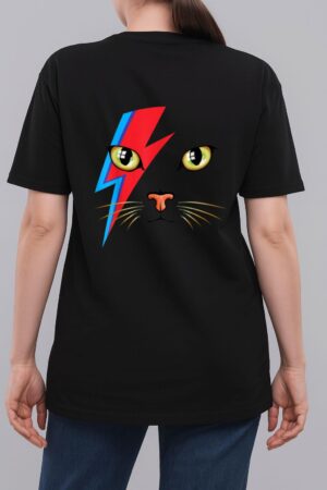 Meowie Bowie Cat Retro Kitty Cat Funny Glam Rock Music Woman T-Shirt